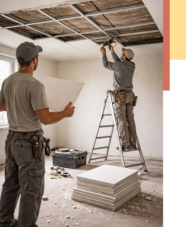 Замена плит подвесного потолка в Михайловке от 1779 руб. быстро и недорого | ОТДЕЛОЧНИК-Мхл