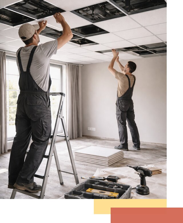 Замена плит подвесного потолка в Михайловке быстро и качественно