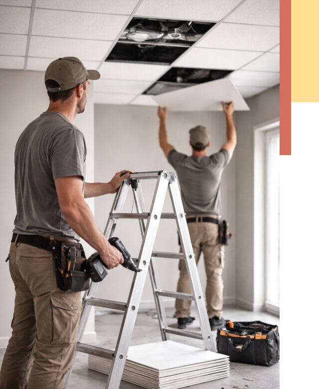 Обслуживание подвесного потолка в Михайловке от 3558 руб. — быстро и недорого | ОТДЕЛОЧНИК-Мхл