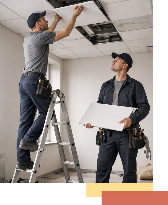 Обслуживание подвесного потолка в Михайловке — ремонт и чистка