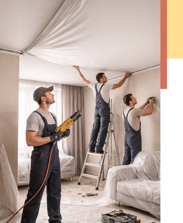 Установка натяжного потолка в Михайловке от 4575 руб. | Быстро и недорого — ОТДЕЛОЧНИК-Мхл