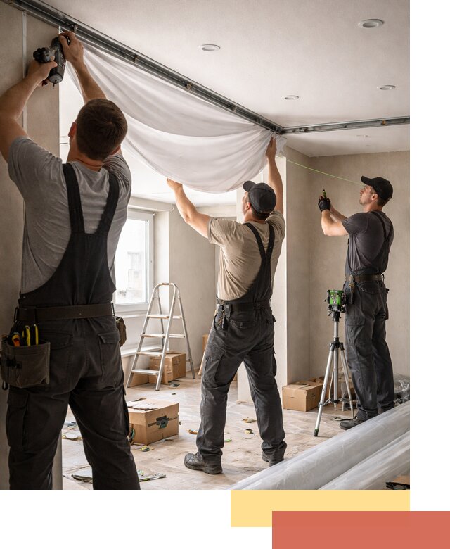 Монтаж парящего натяжного потолка под ключ в Михайловке