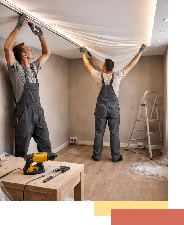 Монтаж натяжного потолка с подсветкой в Михайловке цена и сроки