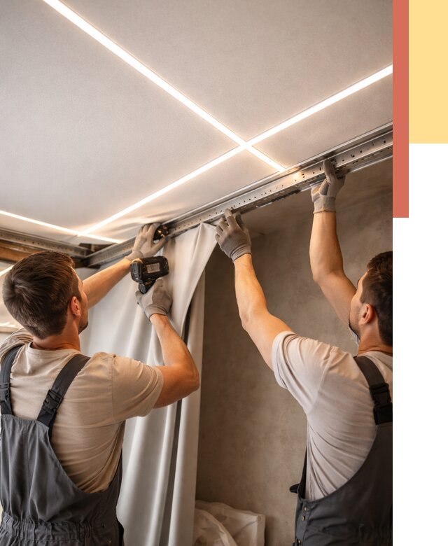 Монтаж натяжного потолка со световыми линиями в Михайловке от 1220 руб. | ОТДЕЛОЧНИК-Мхл