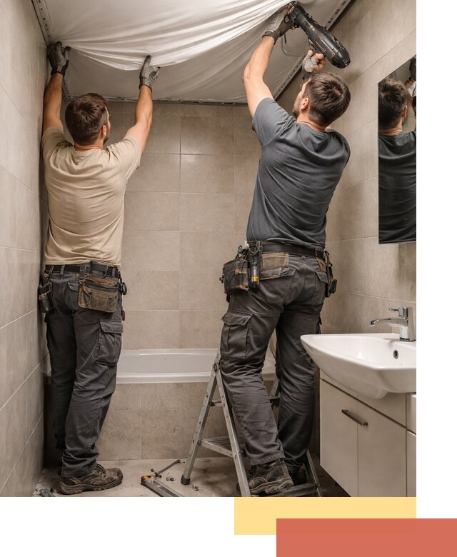 Монтаж натяжного потолка в ванной в Михайловке быстро и качественно