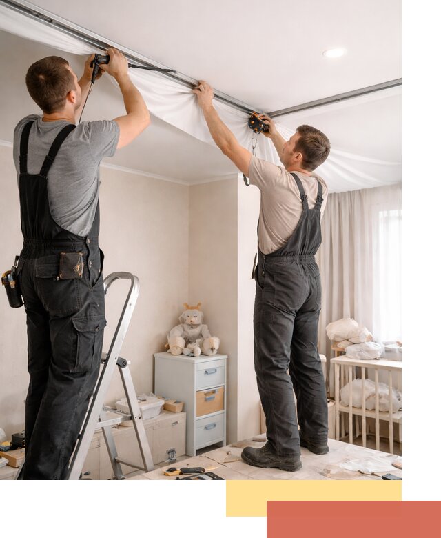 Монтаж натяжного потолка в детской комнате в Михайловке