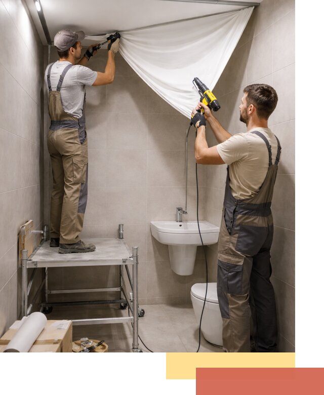 Монтаж натяжного потолка в санузле в Михайловке