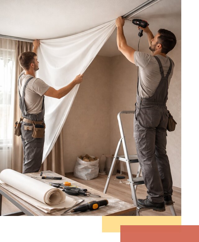 Замена полотна натяжного потолка в Михайловке быстро и качественно