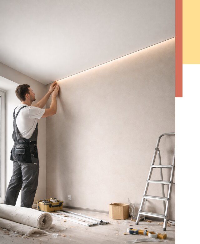 Теневые натяжные потолки в Михайловке от 8337 руб. под ключ | ОТДЕЛОЧНИК-Мхл