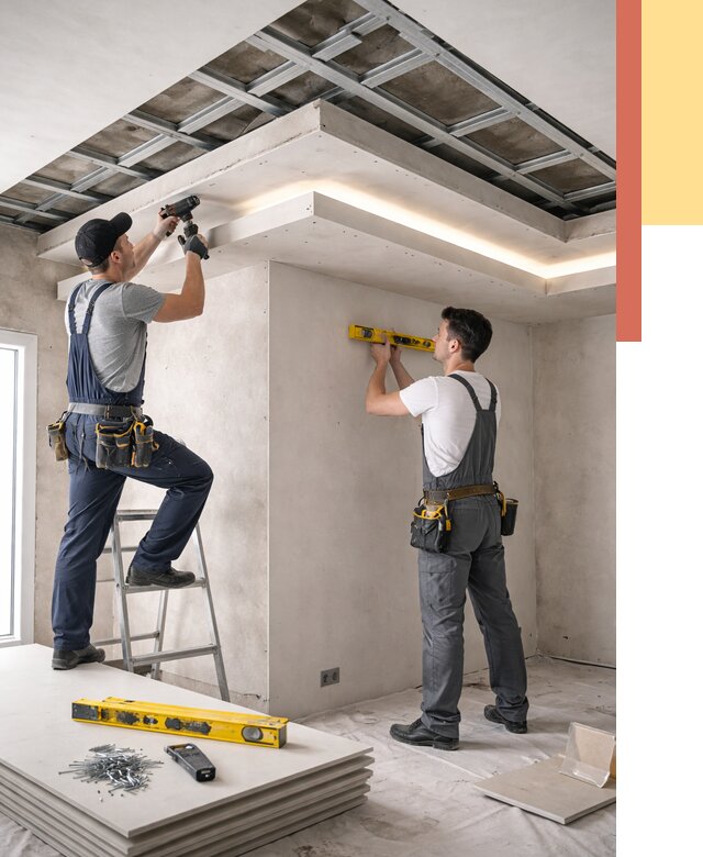 Двухуровневый потолок из гипсокартона в Михайловке от 1474 руб. под ключ | ОТДЕЛОЧНИК-Мхл