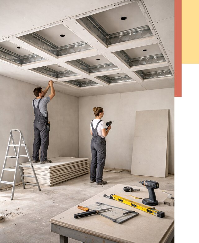 Кессонный потолок из гипсокартона в Михайловке от 1881 руб. — монтаж и под ключ | ОТДЕЛОЧНИК-Мхл