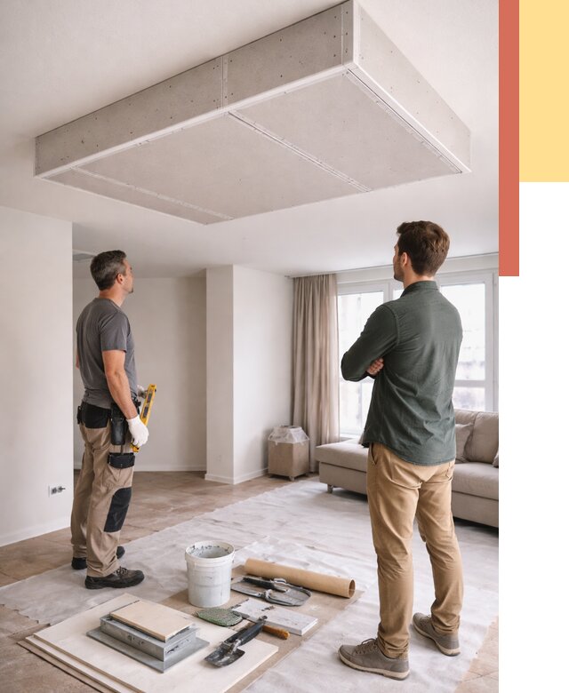 Короб на потолке из гипсокартона в Михайловке от 2237 руб. — монтаж и услуги под ключ | ОТДЕЛОЧНИК-Мхл