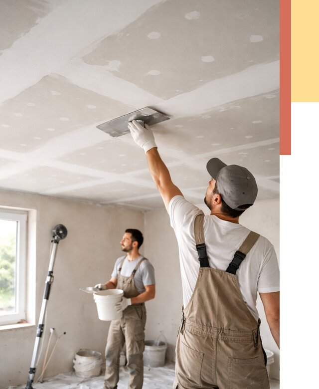 Шпаклевка потолка из гипсокартона в Михайловке от 3253 руб./м2 — услуги под ключ | ОТДЕЛОЧНИК-Мхл