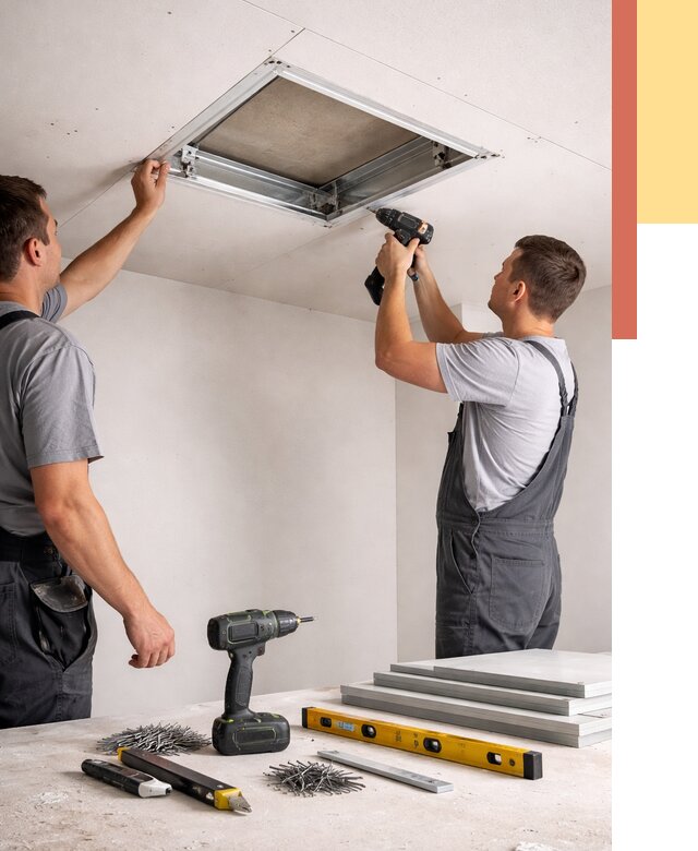 Установка люка в потолок ГКЛ в Михайловке от 2542 руб. под ключ | ОТДЕЛОЧНИК-Мхл