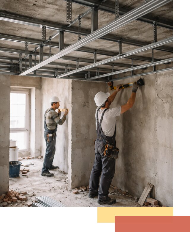 Монтаж каркаса потолка из профильного профиля в Михайловке