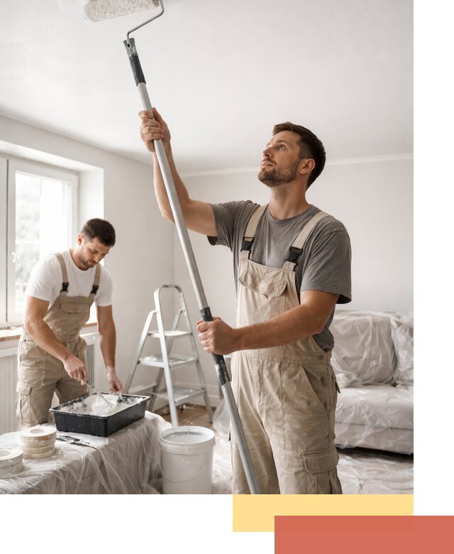 Покраска потолка водоэмульсионной краской в Михайловке