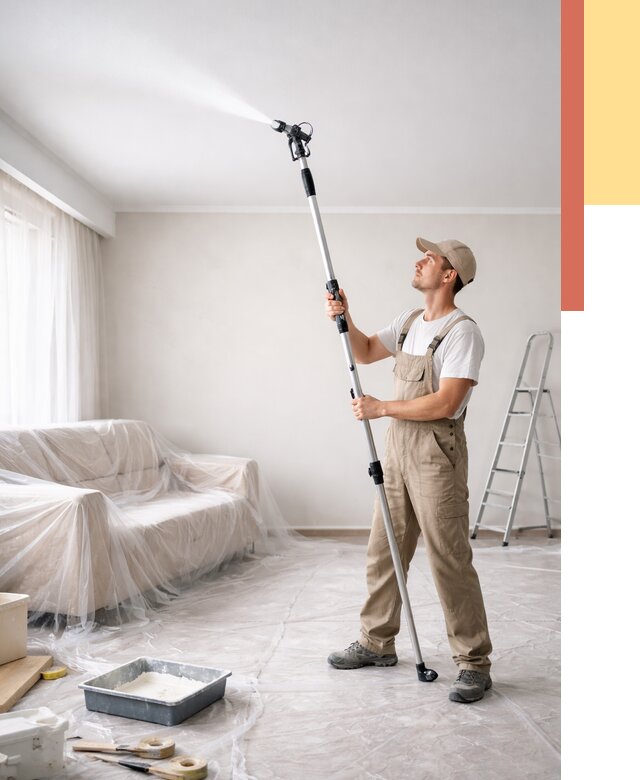 Покраска потолка краскопультом в Михайловке от 4575 руб. быстро и недорого | ОТДЕЛОЧНИК-Мхл