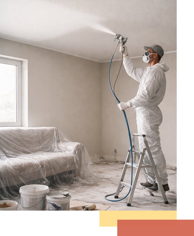 Покраска потолка краскопультом в Михайловке быстро и качественно