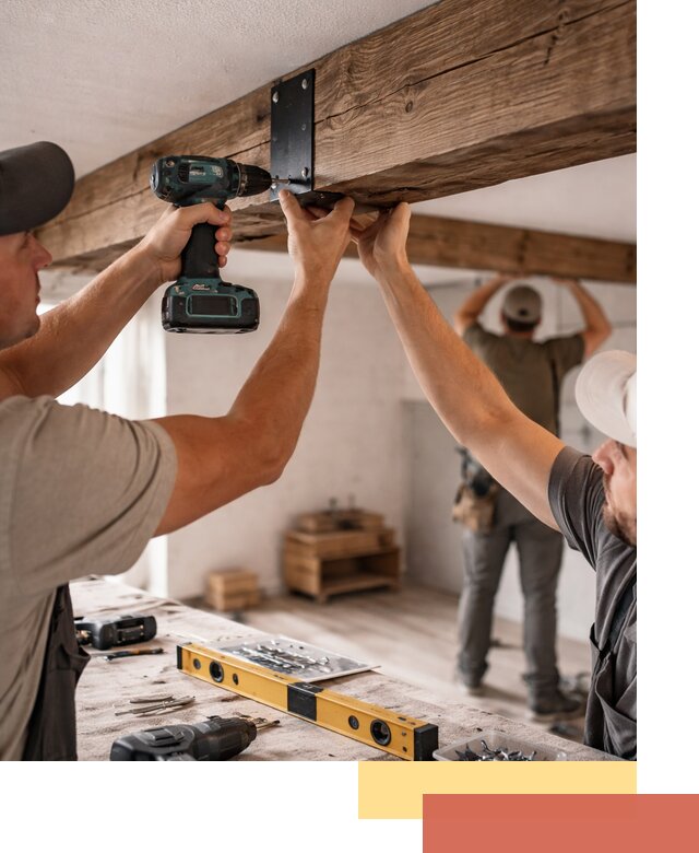 Монтаж декоративных потолочных балок в Михайловке